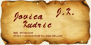 Jovica Kudrić vizit kartica